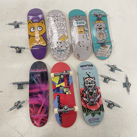Tech Deck Meow Power Pack Skateboards Mariah Duran 7 Boards Decks Only - Picture 1 of 3